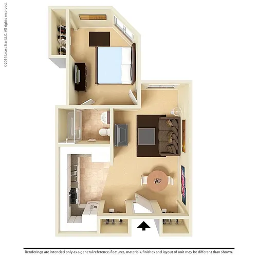 Floor plan Medium 1 Bed 1 Bath