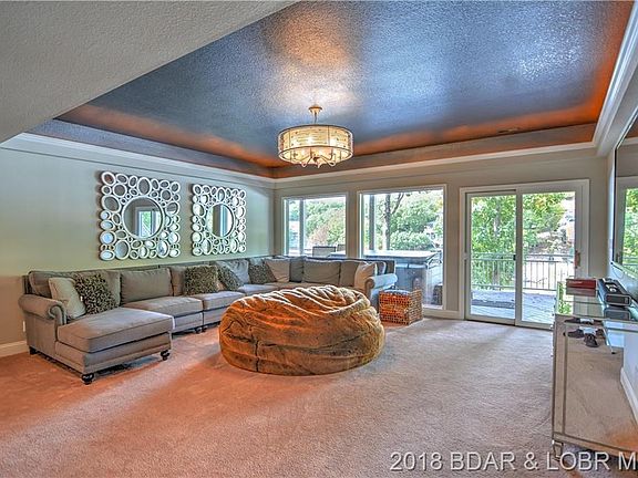 Two floors, with each having a living area and a deck.
