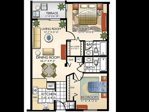 Floor plan The Suites, Aruba