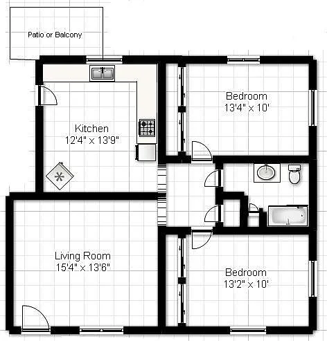 Floor plan 2 Bed Apartment