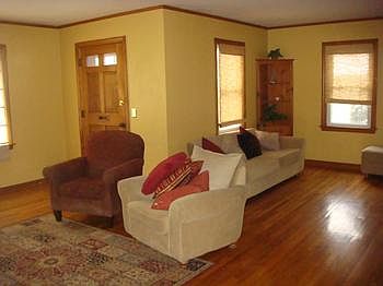 Hardwood flooring in the living room.