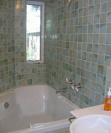 Bathroom with corner tub