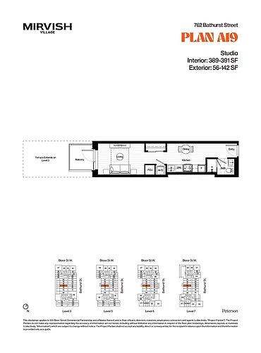 Floor plan 762 MF Studio A19