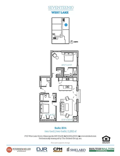 Floor plan Unit 304 - Northeast View