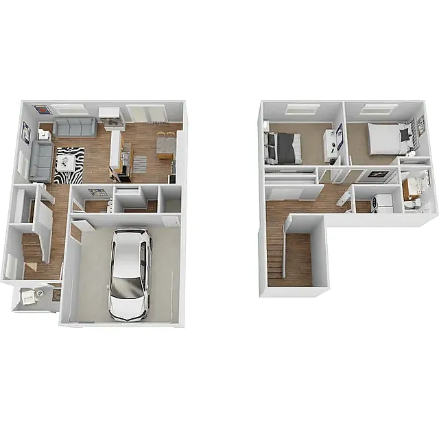 Floor plan 2 Bed - Income Restricted