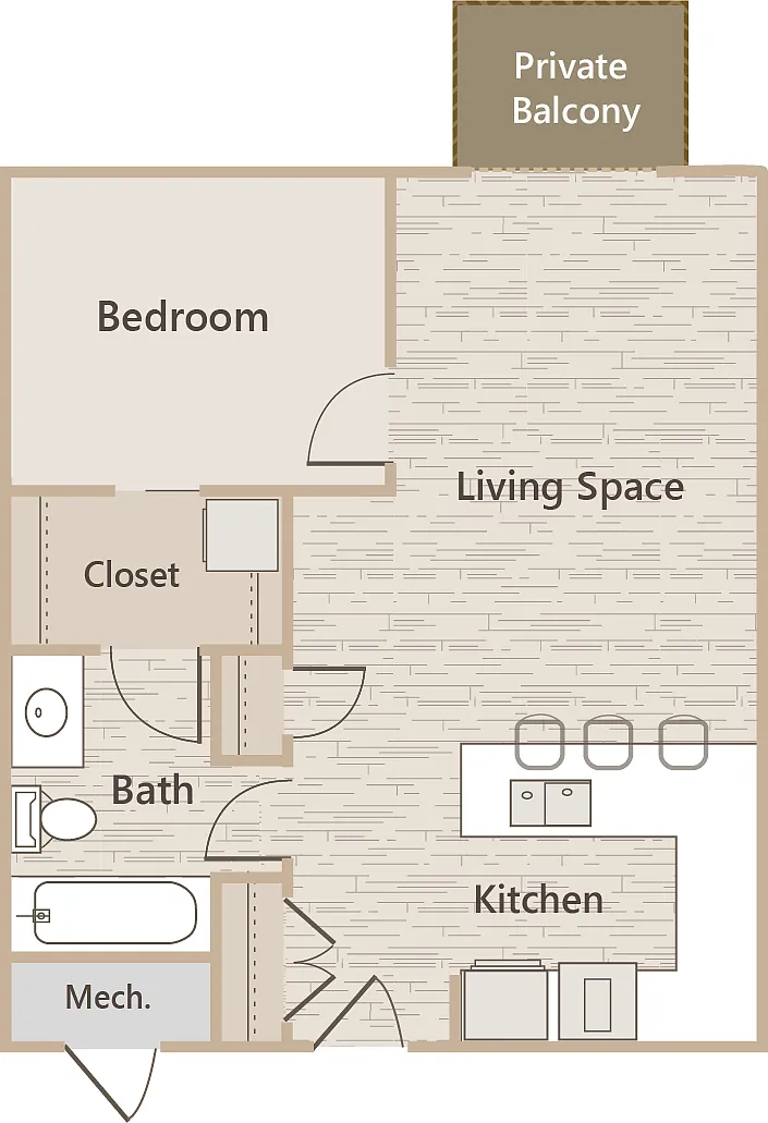 Floor plan 1B1B-E