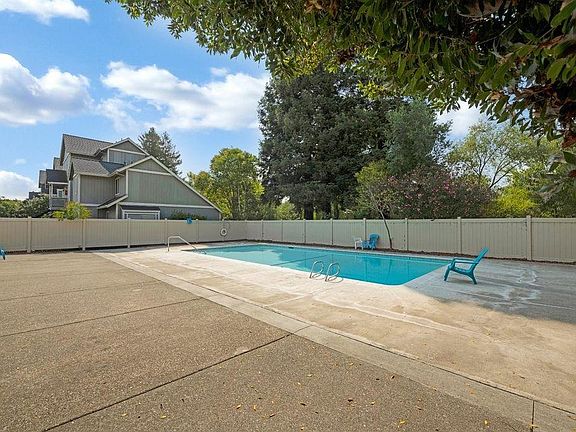 View of Pool from backyard patio.