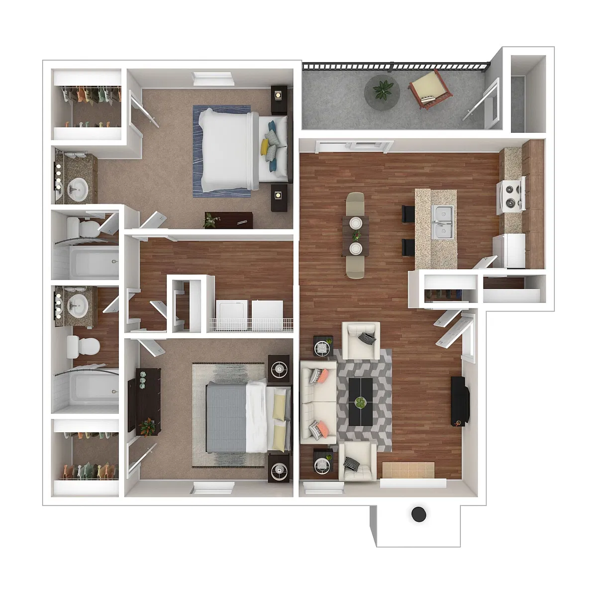 Floor plan Two Bedroom Two Bath