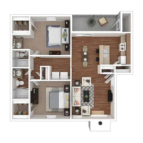 Floor plan Two Bedroom Two Bath