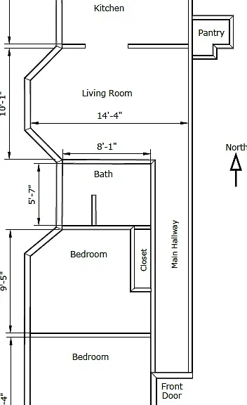 Floor plan with some dimensions