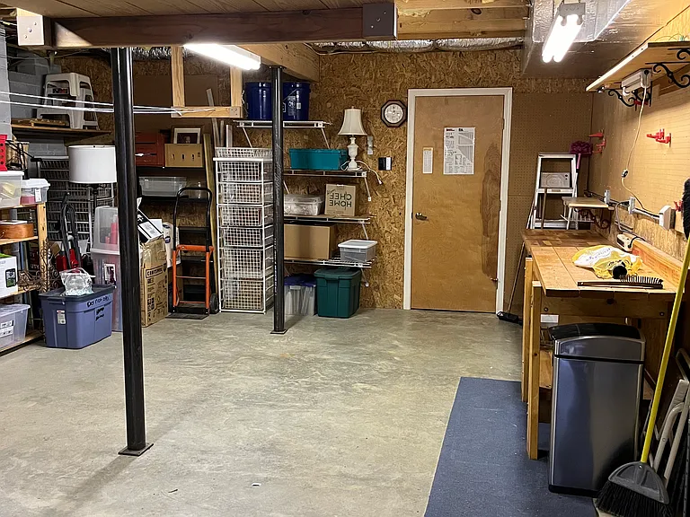 Basement for storage and hobbies.