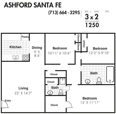 Floor plan 3X2-D