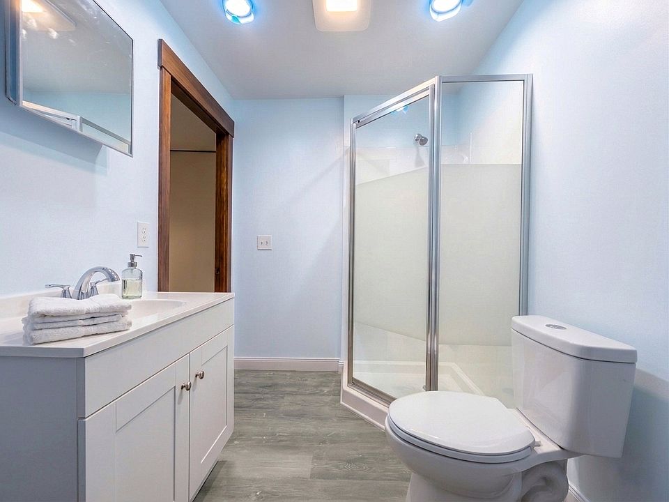 Brand new bathroom including shower, vanity, toilet, paint, lights, everything!