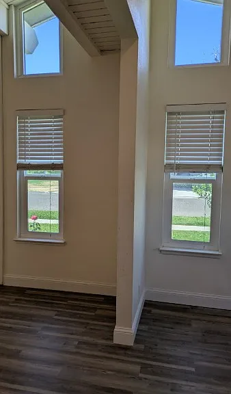 Beautiful dual pane windows with luxury blinds throughout.