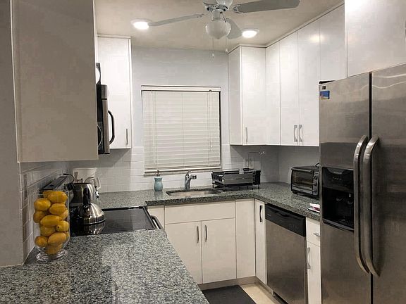 Newer cabinets, granite counters, stainless steel appliances