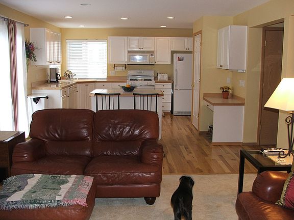 Family room and kitchen