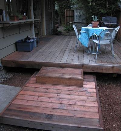 New redwood side deck