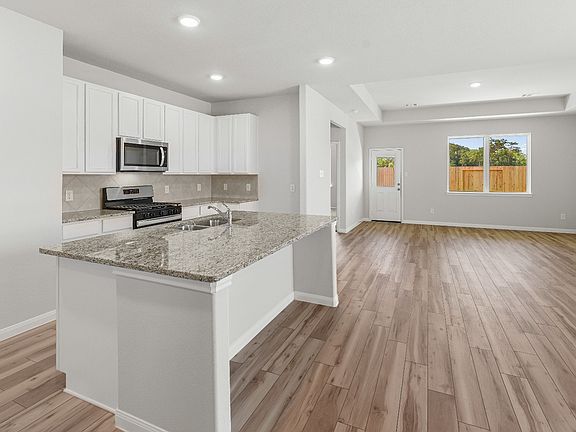 Kitchen to Dining Area and Family Room