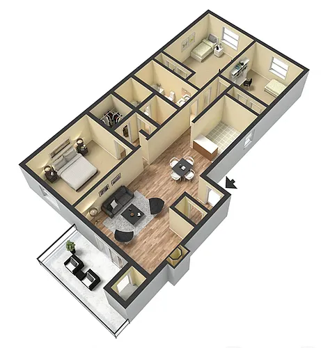 Floor plan Presidential 1 - W/D Machines