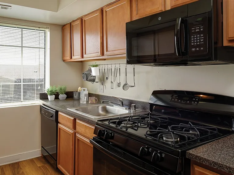 Kitchens provide ample cabinet and counter space