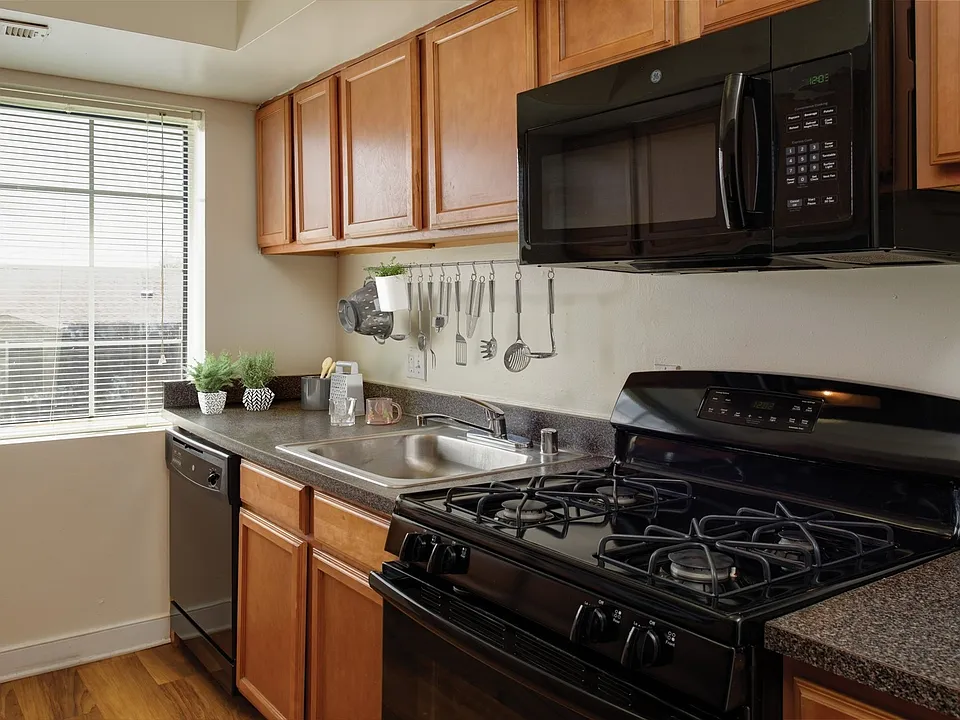 Kitchens provide ample cabinet and counter space