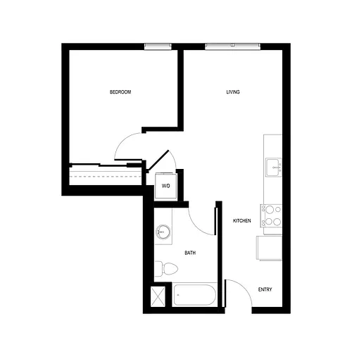 Floor plan 1X1 - C1