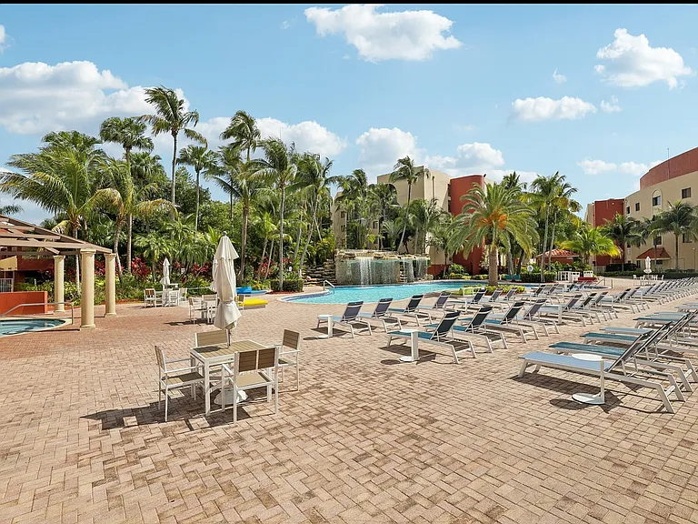 Luxurious outdoor swimming pool area