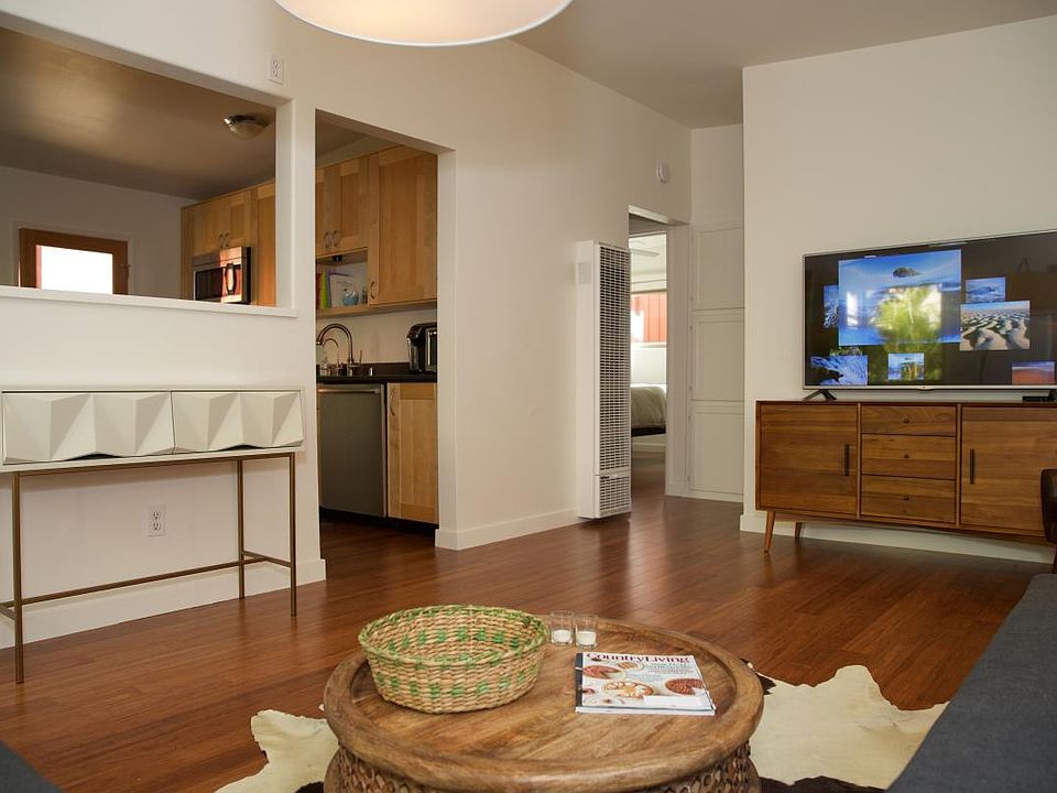 The main living area and kitchen are open for entertainment.