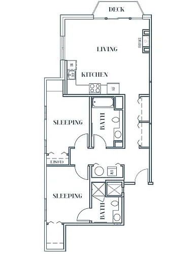 Floor plan Two Bedroom Two Bath