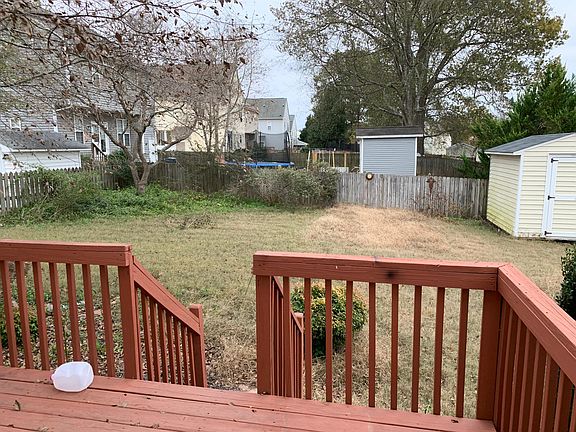 view of the backyard from the deck
