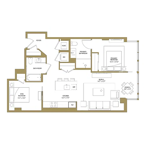 Floor plan A2B Den