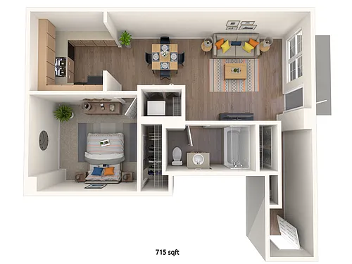 Floor plan 1X1-308