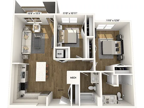 Floor plan B1-1037sf-FinishIV