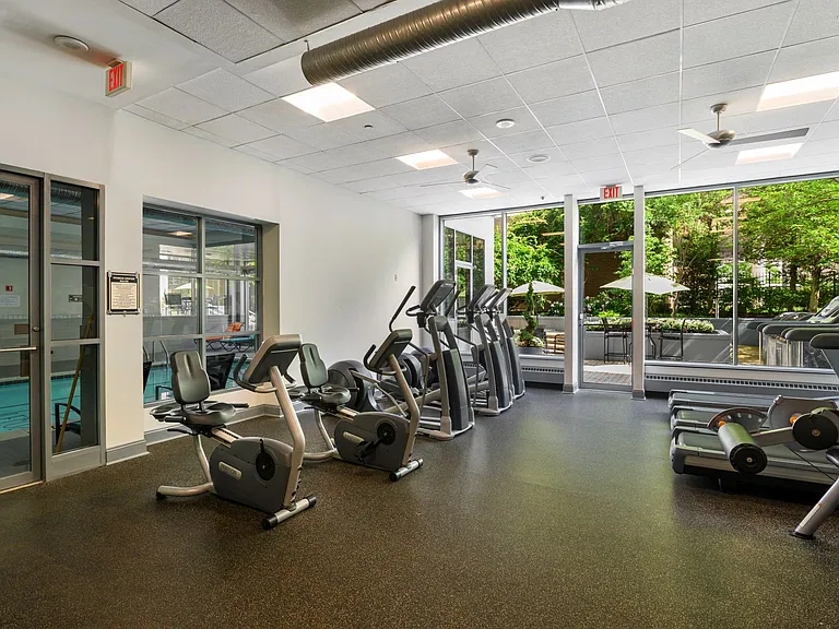 Fitness center with treadmills, machines and free weights