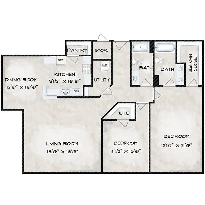 Floor plan Valley Tower - 2 Deluxe