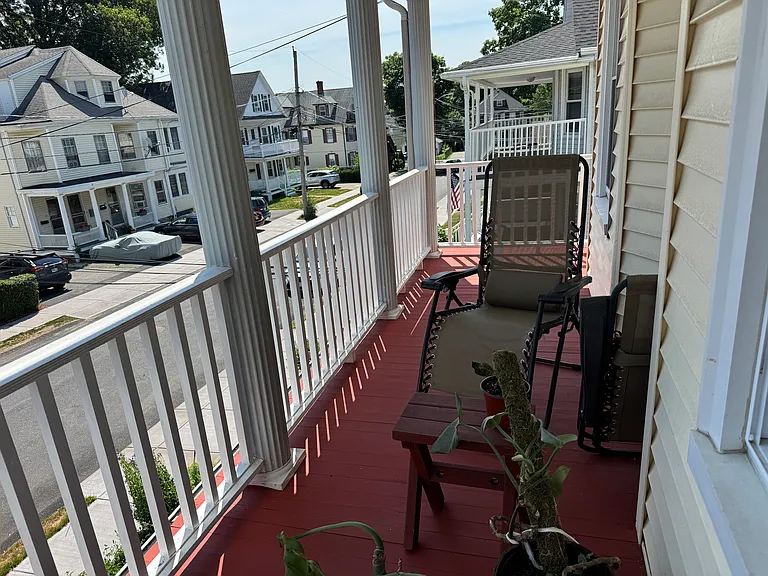 Front Porch off study. View towards Cresant Street.
