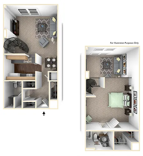 Floor plan 1Bedroom 2Bathroom Loft