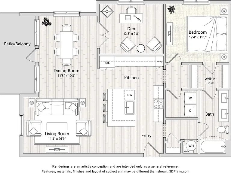 One Bedroom Flex with Den - B4 One Bedroom Flex with Den - B4