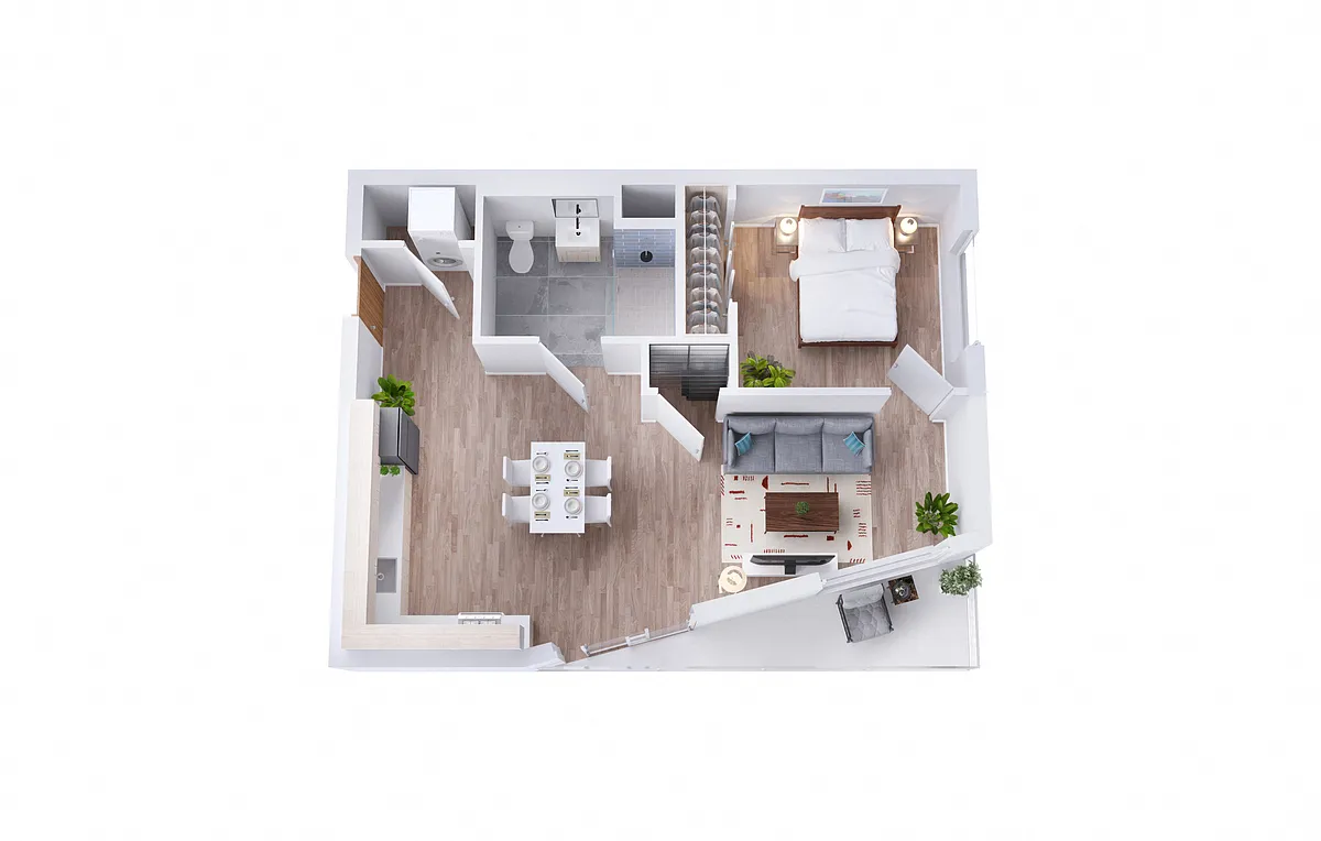 Floor plan 1C - One Bedroom