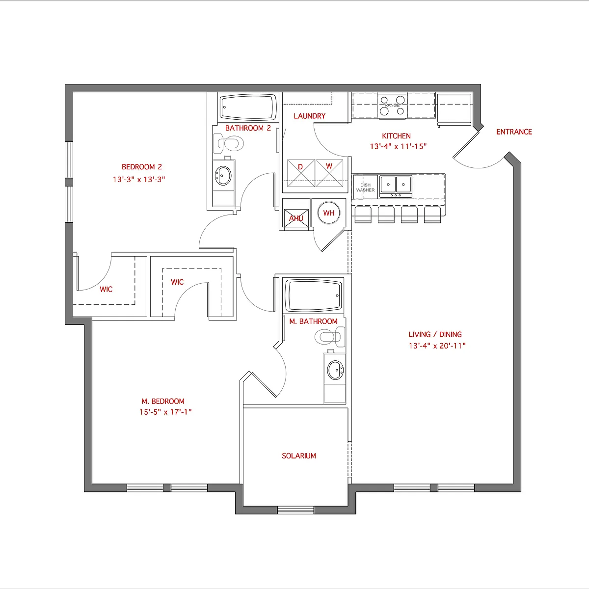 Floor plan 2BR- Solarium - Oasis