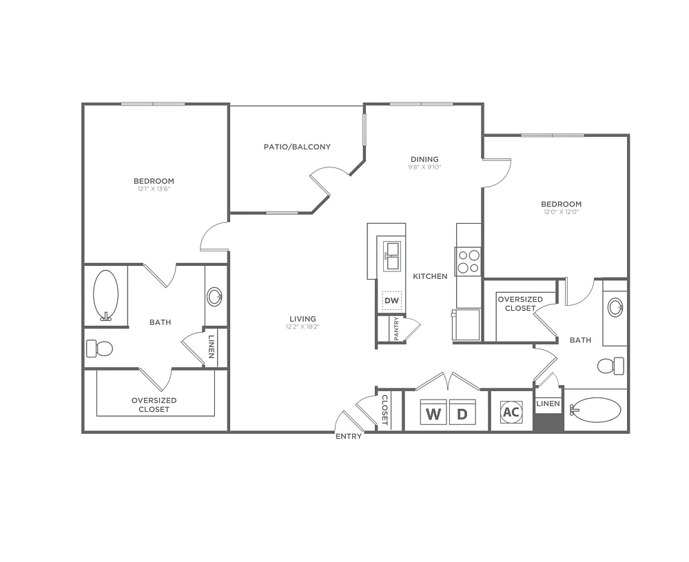 Floor plan B5 (1183 SF)