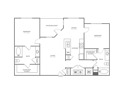 Floor plan B5 (1183 SF)