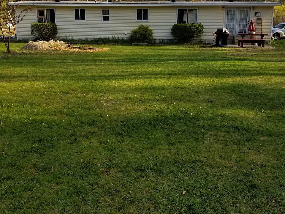 Large yard pond fruit trees