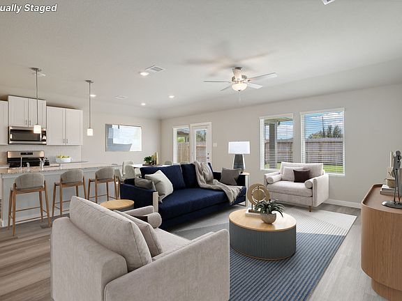 Living room of 6450 Brazos Trail Drive at Wall Street Village in Richmond, Texas.