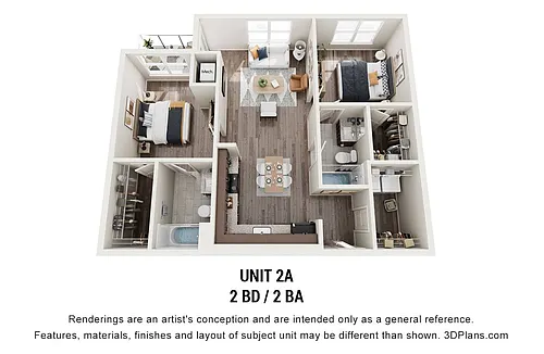 Floor plan 2 Bedrooms | 2 Baths