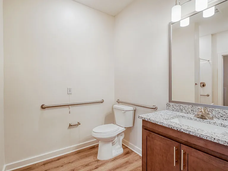 Unit Bathroom with Hand Rails