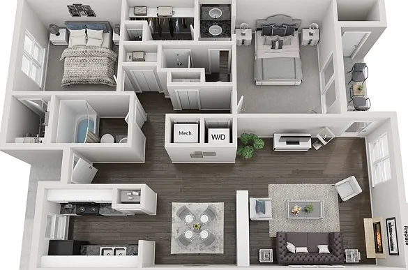 Two Bedroom Two Bathroom, 1180 sqft Two Bedroom Two Bathroom, 1180 sqft