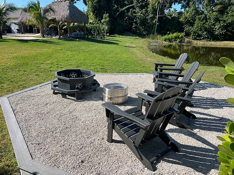 Firepit view of tiki areas
