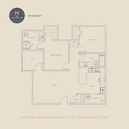 Floor plan 2 Bedrooms, 2 Bathrooms