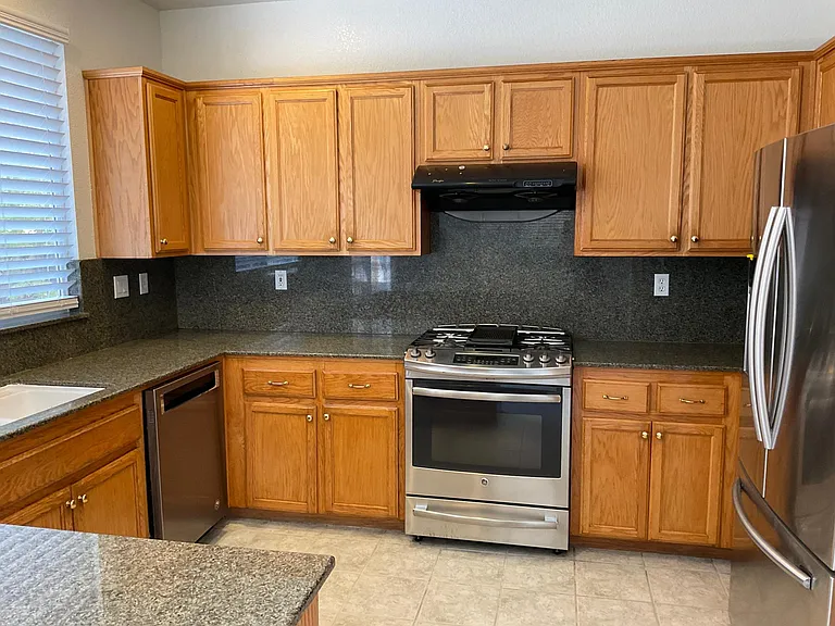 Kitchen with granite countertops